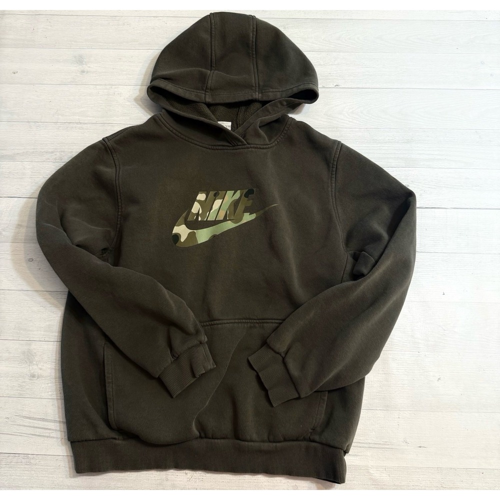 Nike‎ kids black hooded sweatshirt camo logo youth XL